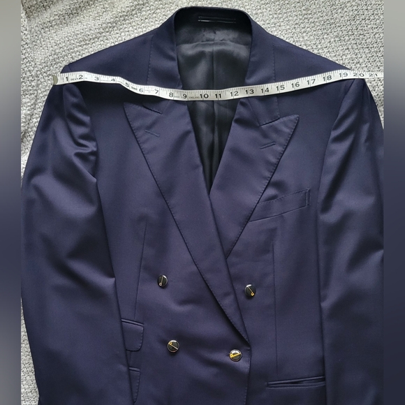 Dunhill Double Breasted Navy Blue Blazer with gold and black logo D buttons - Picture 5 of 16